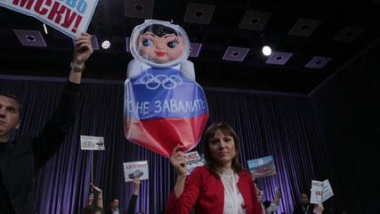 Наша съемочная группа на пресс-конференции Президента России Владимира Путина